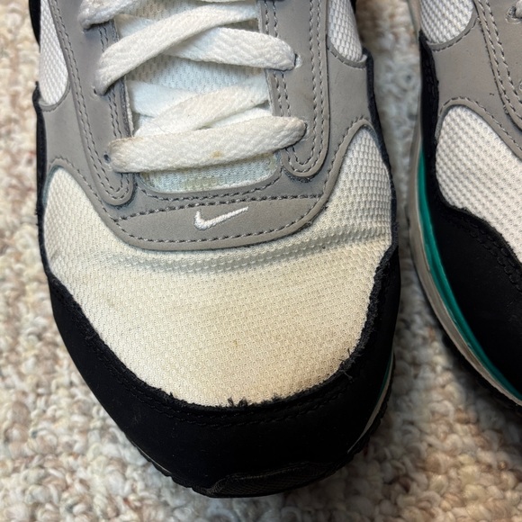 Nike White, Gray, Black Low-Top Sneakers with Teal and Orange Accents - Picture 3 of 8